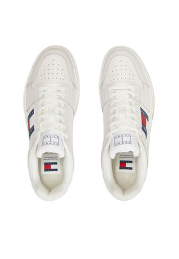Tommy Jeans Sneakersy The Brooklyn Leather EM0EM01429 Biały. Kolor: biały. Materiał: skóra