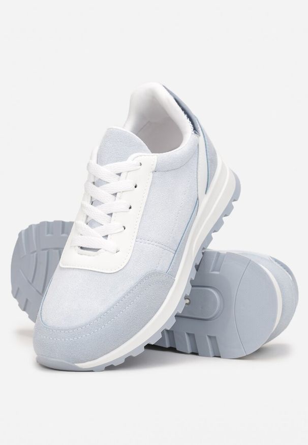 Born2be - Niebieskie Sneakersy Sznurowane Egrania. Wysokość cholewki: przed kostkę. Kolor: niebieski. Materiał: zamsz, materiał. Szerokość cholewki: normalna. Obcas: na płaskiej podeszwie