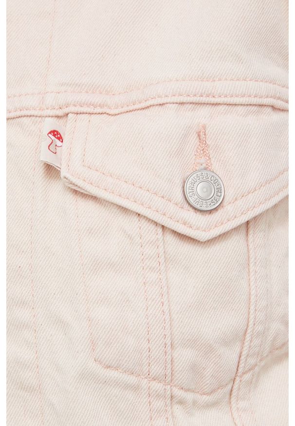 Levi's® - Levi's kurtka jeansowa damska kolor różowy przejściowa. Okazja: na co dzień, na spotkanie biznesowe. Kolor: różowy. Materiał: jeans. Styl: biznesowy, casual