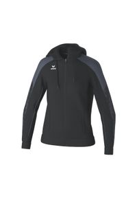 ERIMA - Damska bluza dresowa z kapturem Erima Evo Star. Typ kołnierza: kaptur. Kolor: czarny, szary, wielokolorowy. Materiał: dresówka. Sport: piłka ręczna, fitness #1