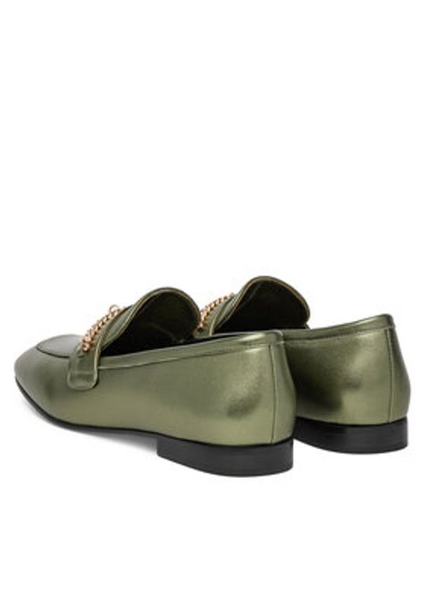 Eva Minge Loafersy CYNIA-LT2513-37 Zielony. Kolor: zielony. Materiał: skóra