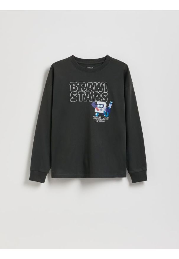 Reserved - Longsleeve Brawl Stars - czarny. Kolor: czarny. Materiał: dzianina, bawełna. Długość rękawa: długi rękaw