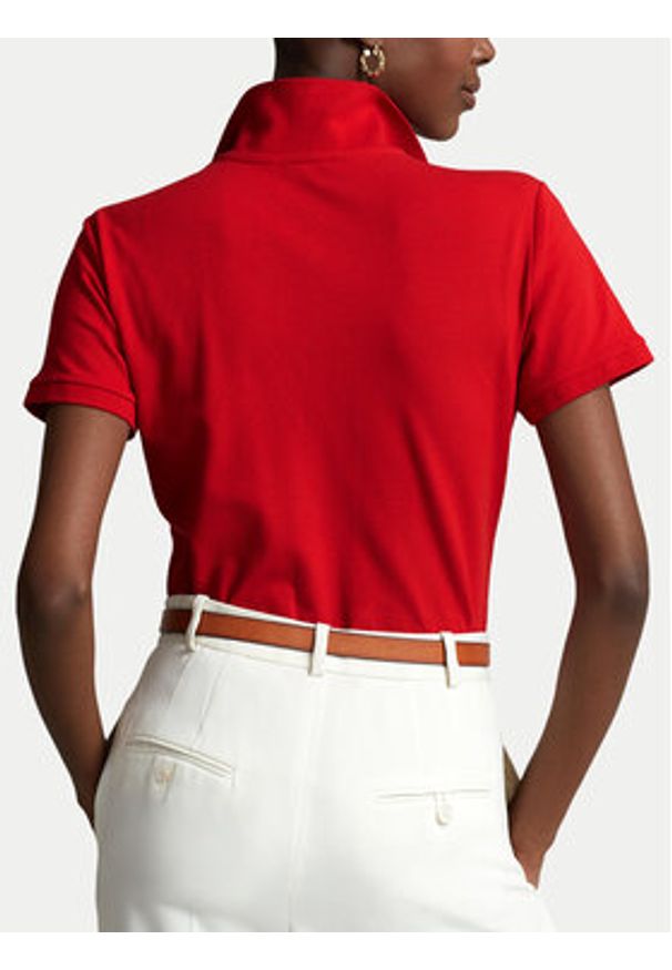 Polo Ralph Lauren Polo 211870245004 Czerwony Slim Fit. Typ kołnierza: polo. Kolor: czerwony. Materiał: bawełna