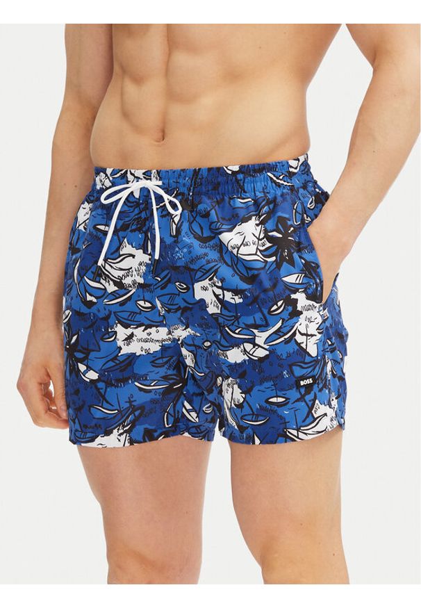 BOSS Szorty kąpielowe Willow 50539931 Niebieski Regular Fit. Kolor: niebieski. Materiał: syntetyk