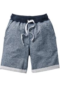bonprix - Bermudy chłopięce z materiału w optyce denimu. Kolor: niebieski. Materiał: materiał, denim. Długość: krótkie. Styl: elegancki #1