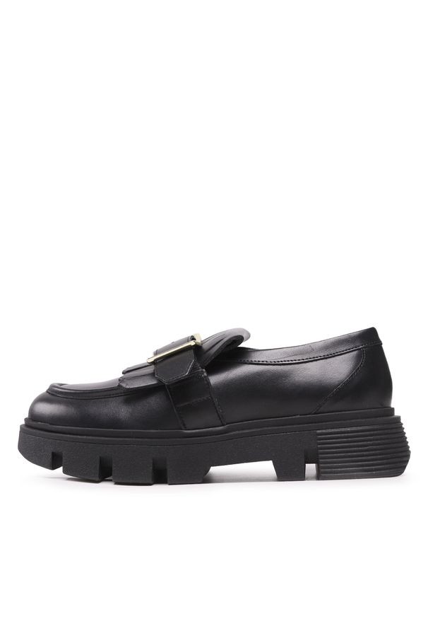 Loafersy Geox D Vilde N D26UAN 00085 C9999 Black. Kolor: czarny. Materiał: skóra