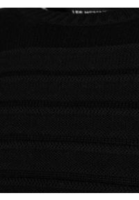 Les Hommes Sweter | LJK402-660U | Round Neck Sweater With Pleats | Mężczyzna | Czarny. Okazja: na co dzień. Kolor: czarny. Materiał: wełna. Styl: casual #3