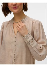 Vero Moda Koszula Irina 10338396 Beżowy Regular Fit. Kolor: beżowy. Materiał: wiskoza #5