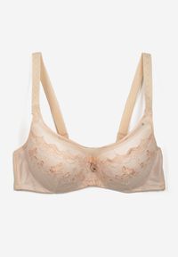 Renee - Jasnobeżowy Elegancki Biustonosz Push Up z Odpinanymi Ramiączkami Ursa. Kolor: beżowy. Rodzaj stanika: odpinane ramiączka, push-up #3