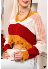 IVET - Sweter damski DIDIRA MUSTARD. Kolor: wielokolorowy. Materiał: materiał, jeans, dzianina #1
