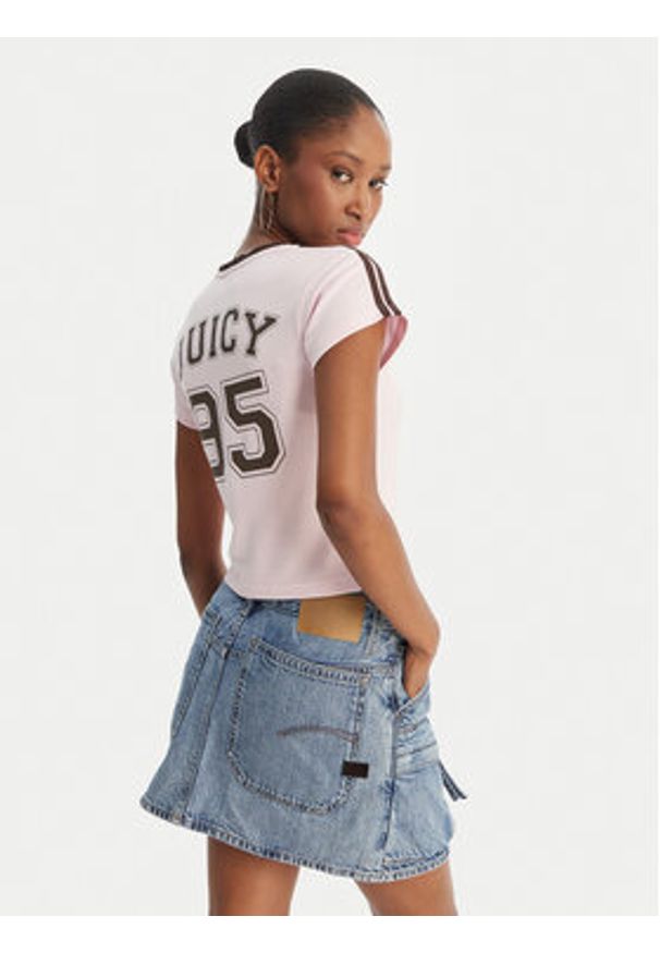 Juicy Couture T-Shirt Juicy Wag JCWCT126319 Różowy Slim Fit. Kolor: różowy