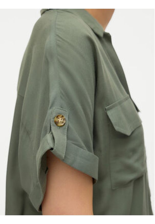 Vero Moda Koszula Bumpy 10310139 Zielony Regular Fit. Kolor: zielony. Materiał: wiskoza