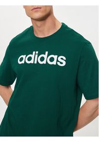 Adidas - adidas T-Shirt Essentials Single Jersey Linear Embroidered Logo T-Shirt IJ8658 Zielony Regular Fit. Kolor: zielony. Materiał: bawełna