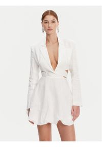 BARDOT Sukienka letnia 59860DB Biały Regular Fit. Kolor: biały. Materiał: len. Sezon: lato