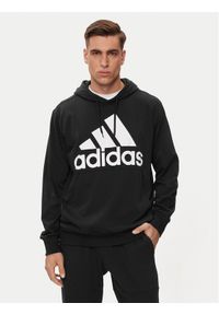 Adidas - adidas Bluza Essentials Logo Hoodie IC0440 Czarny Regular Fit. Kolor: czarny. Materiał: bawełna