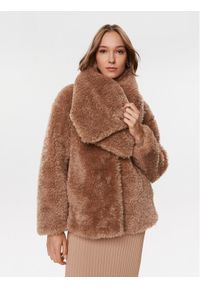 Futro Guess. Kolor: beżowy, brązowy. Materiał: futro #1