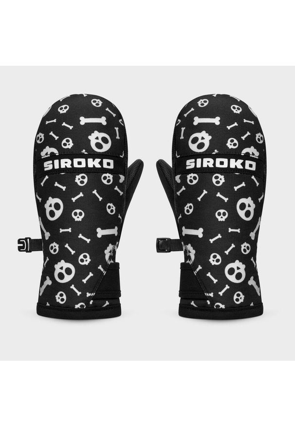 SIROKO - Rękawice na snowboard i narty dzięcięce Spook. Kolor: biały, wielokolorowy, czarny. Materiał: tkanina, syntetyk. Technologia: Thinsulate. Sezon: zima. Sport: snowboard, narciarstwo