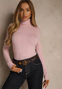 Renee - Różowy Golf z Bawełną w Klasycznym Stylu Reiredia. Typ kołnierza: golf. Kolor: różowy. Materiał: bawełna. Styl: klasyczny #1