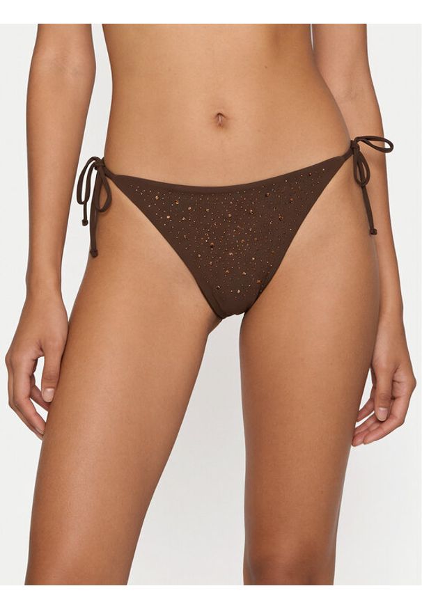 Guess Dół od bikini E6GO21 MC040 Brązowy. Kolor: brązowy. Materiał: syntetyk