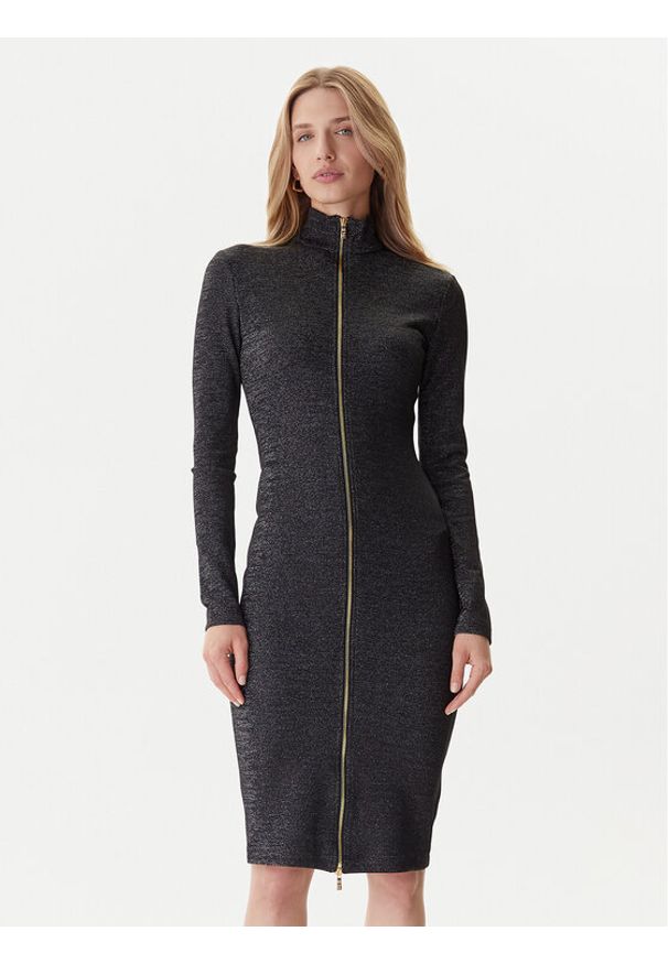 Just Cavalli Sukienka codzienna 79PAO905 J0251 Czarny Slim Fit. Okazja: na co dzień. Kolor: czarny. Materiał: syntetyk. Typ sukienki: proste. Styl: casual