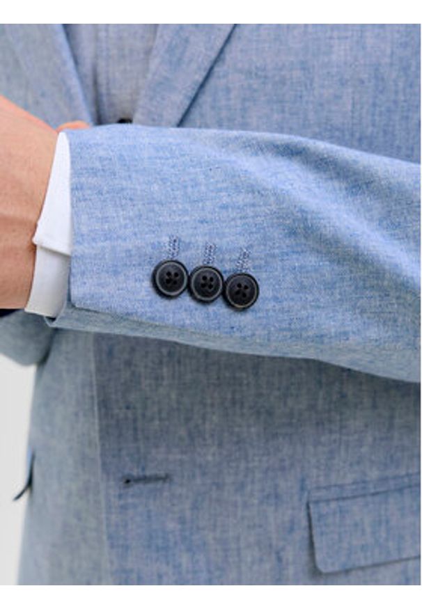 Jack & Jones Marynarka Riviera 12228721 Niebieski Slim Fit. Kolor: niebieski. Materiał: bawełna