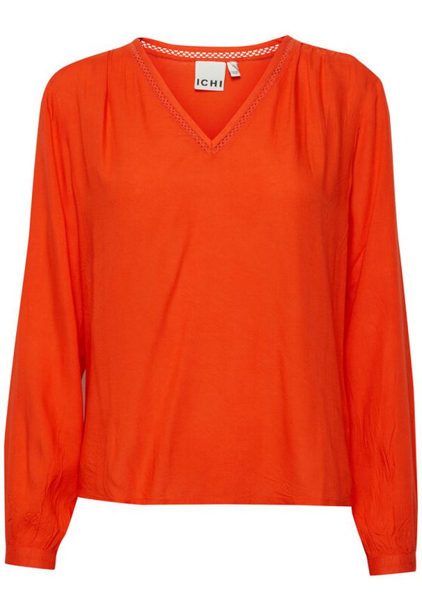 ICHI Bluzka 20120243 Pomarańczowy Regular Fit. Kolor: pomarańczowy. Materiał: wiskoza
