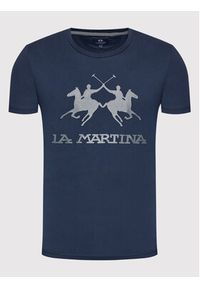 La Martina T-Shirt CCMR05 JS206 Granatowy Regular Fit. Kolor: niebieski. Materiał: bawełna #4