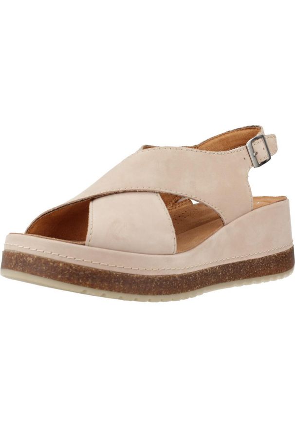 Sandały Clarks Model Kassanda Step Kolor Beżowy. Kolor: beżowy. Materiał: skóra. Sezon: lato