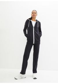 bonprix - Dres sportowy bawełniany ze stretchem (komplet 2 cz.). Kolor: czarny. Materiał: bawełna, dresówka. Styl: sportowy #3