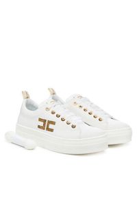 Elisabetta Franchi Sneakersy F4-A9E-0241 S Biały. Kolor: biały. Materiał: materiał