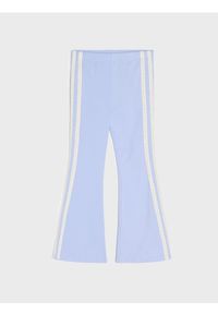 Sinsay - Legginsy flare z ozdobną koronką - niebieski. Kolor: niebieski. Materiał: koronka. Wzór: koronka #1