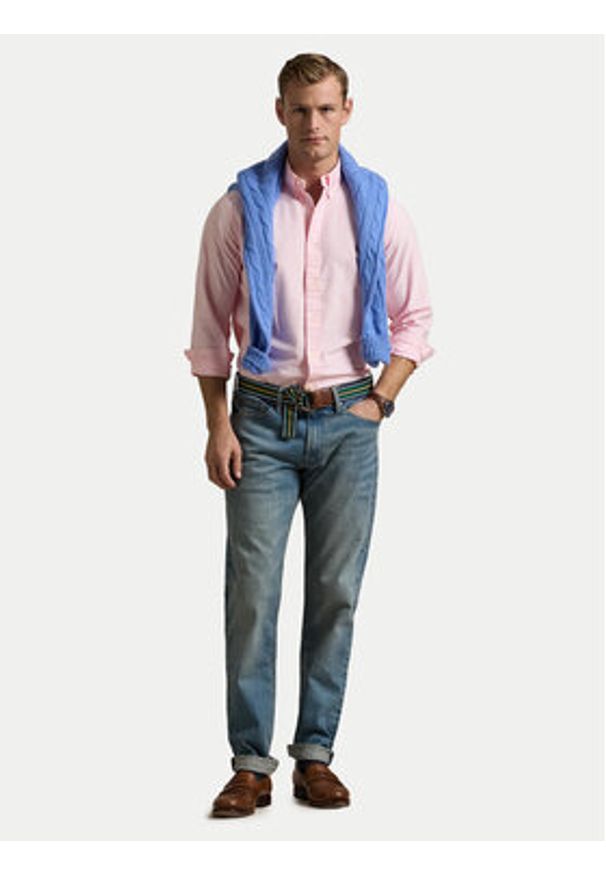 Polo Ralph Lauren Koszula 710953704001 Różowy Custom Fit. Typ kołnierza: polo. Kolor: różowy. Materiał: bawełna