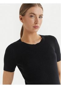 Calvin Klein Jeans Sukienka dzianinowa LV047F325G Czarny Slim Fit. Kolor: czarny. Materiał: bawełna #4