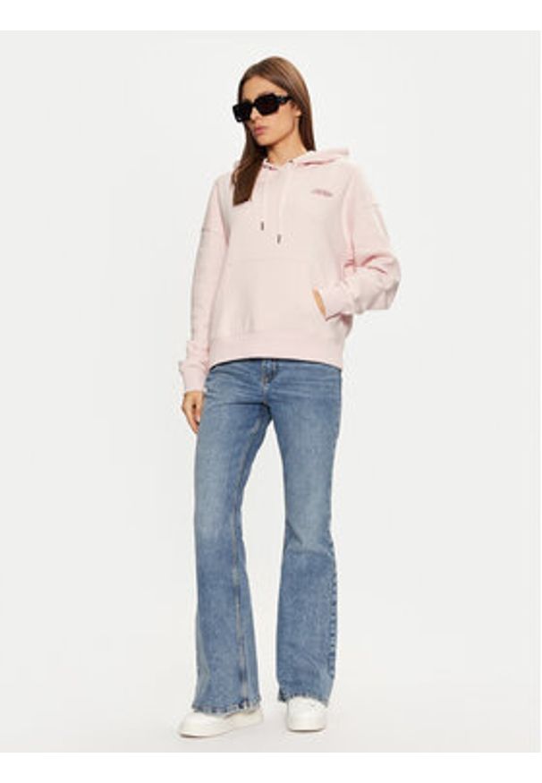 Guess Jeans Bluza W4BQ21 KC811 Beżowy Regular Fit. Kolor: beżowy. Materiał: bawełna