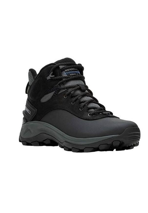 Buty trekkingowe męskie Merrell Thermo Kiruna 2 Mid Waterproof. Zapięcie: sznurówki. Kolor: wielokolorowy, czarny, szary. Materiał: materiał, skóra, syntetyk. Szerokość cholewki: normalna