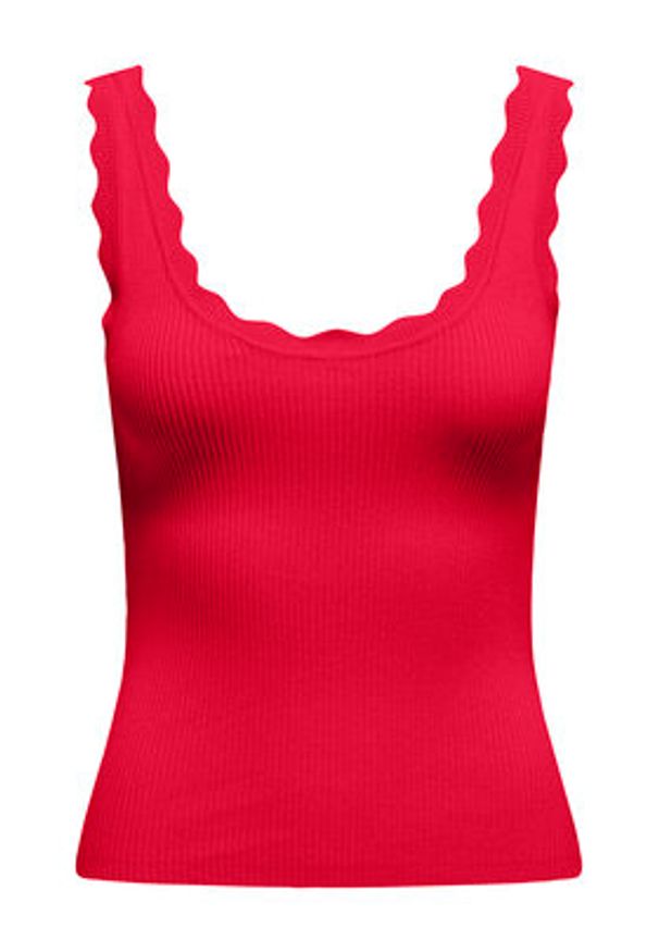 JDY Top Nanna 15290585 Czerwony Slim Fit. Kolor: czerwony. Materiał: wiskoza
