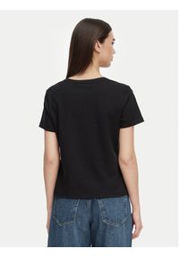 TOMMY HILFIGER - Tommy Hilfiger T-Shirt WW0WW48704 Czarny Regular Fit. Kolor: czarny. Materiał: bawełna, len #2