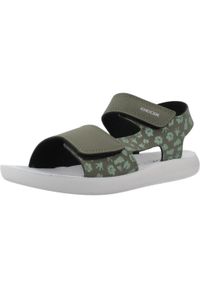 Geox - Sandały GEOX J SANDAL LIGHTFLOPPY Zielony. Kolor: zielony. Materiał: syntetyk, tkanina. Sezon: lato
