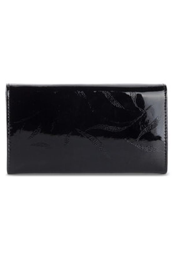 Pierre Cardin Duży Portfel Damski 02 LEAF114 Czarny. Kolor: czarny. Materiał: lakier, skóra