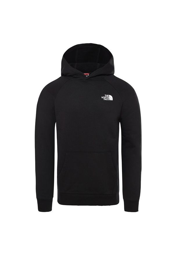 Bluza The North Face Raglan Red Box 0A2ZWUKY41 - czarna. Okazja: na co dzień. Typ kołnierza: kaptur. Kolor: czarny. Materiał: bawełna. Długość rękawa: raglanowy rękaw. Wzór: aplikacja. Styl: klasyczny, sportowy, casual
