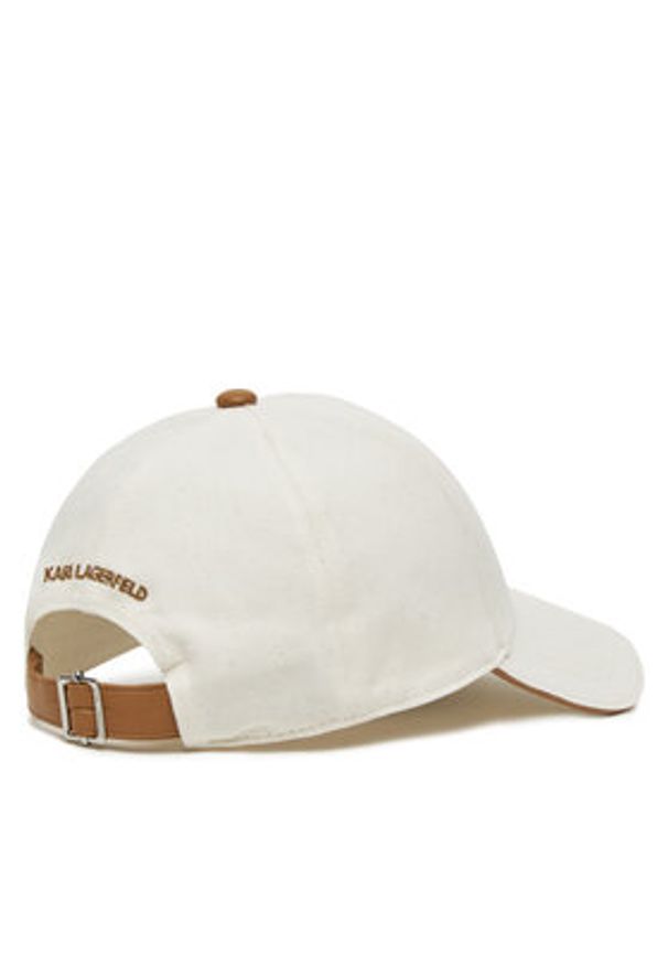Karl Lagerfeld - KARL LAGERFELD Czapka z daszkiem A2W33009 Écru. Materiał: bawełna, materiał