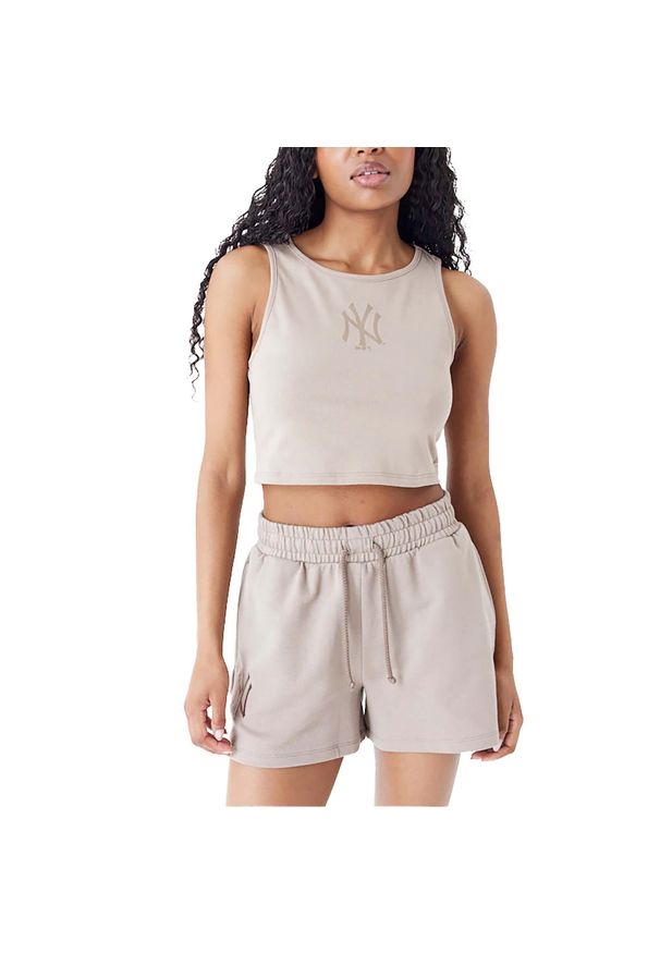 New Era - Top Nowy Zbiornik Upraw Mlb Le Era Neyyan Abrabr Damskie. Kolor: brązowy. Materiał: bawełna. Sport: fitness