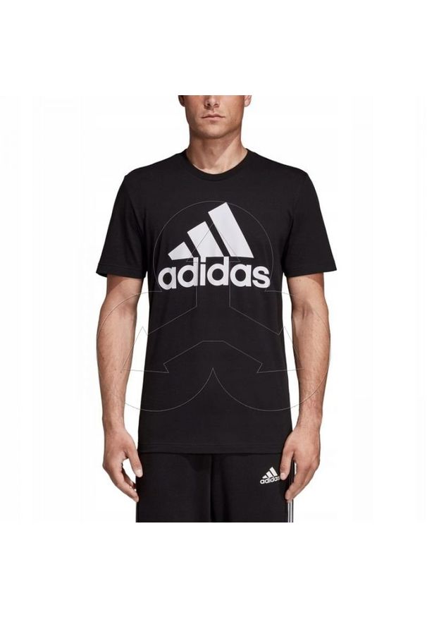 Adidas - Koszulka męska czarna adidas DT9933 - S. Kolor: czarny. Materiał: dzianina, bawełna. Długość rękawa: krótki rękaw. Długość: krótkie. Sport: fitness