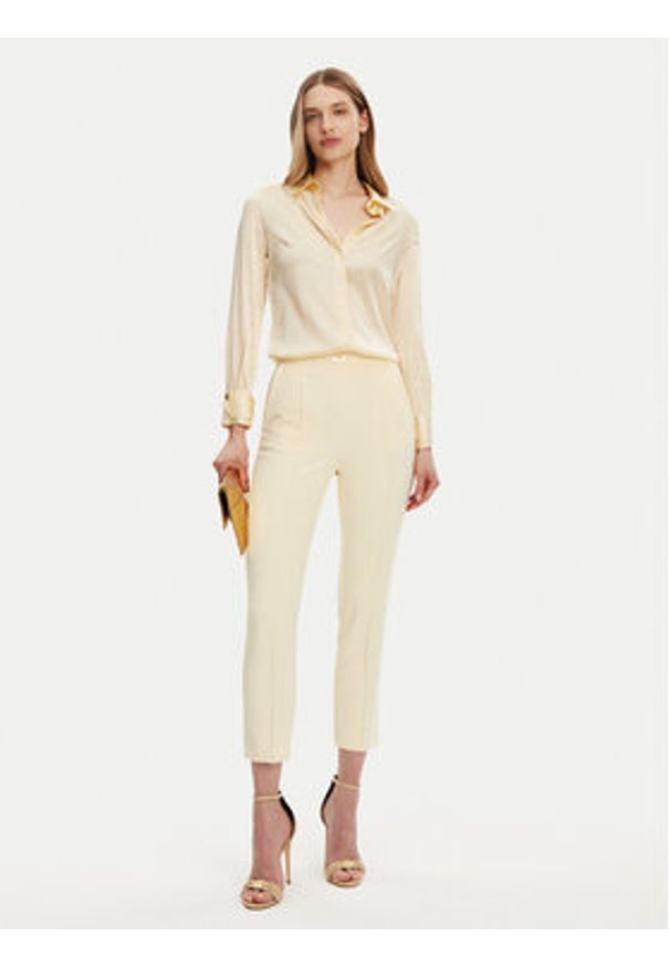 Elisabetta Franchi Koszula CA-101-51E2-V420 Żółty Regular Fit. Kolor: żółty. Materiał: jedwab