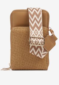 Renee - Ciemnobeżowa Dwukomorowa Torebka w Stylu Etui Virseki. Kolor: beżowy. Styl: biznesowy, klasyczny, elegancki, casual