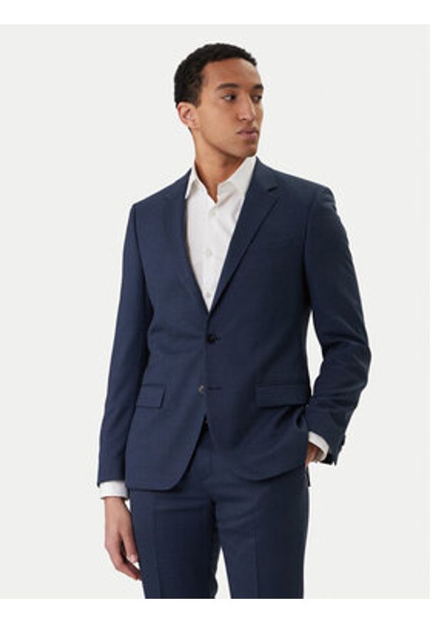 Hugo - HUGO Garnitur Henry/Getlin232X 50558069 Granatowy Slim Fit. Kolor: niebieski. Materiał: syntetyk