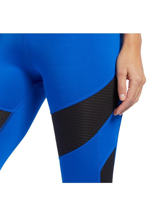 Spodnie do biegania damskie Reebok Wor Mesh Tight. Kolor: wielokolorowy, niebieski. Materiał: mesh