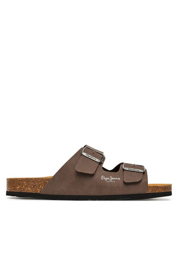 Klapki Pepe Jeans. Kolor: brązowy