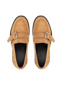 Hugo - HUGO Loafersy 50541731 Beżowy. Kolor: beżowy. Materiał: skóra, zamsz #5