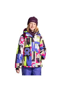 Kurtka narciarska dziecięca snowboard ZL4 Lemon Explore wielokolorowa. Typ kołnierza: kołnierzyk stójkowy, kaptur. Kolor: wielokolorowy. Materiał: poliester. Wzór: geometria. Sezon: zima. Sport: narciarstwo, snowboard